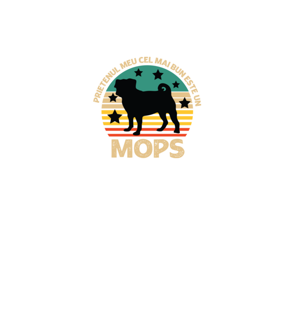 Prietenul meu cel mai bun este un mops model negru pe tricou