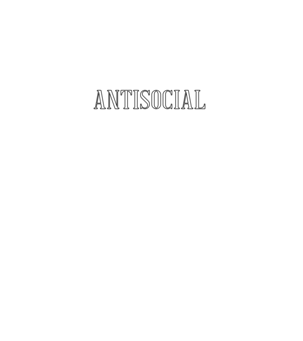 Antisocial model negru pe tricou