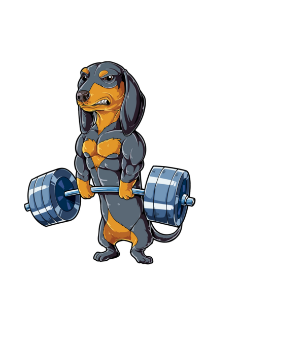 Gym teckel model negru pe tricou