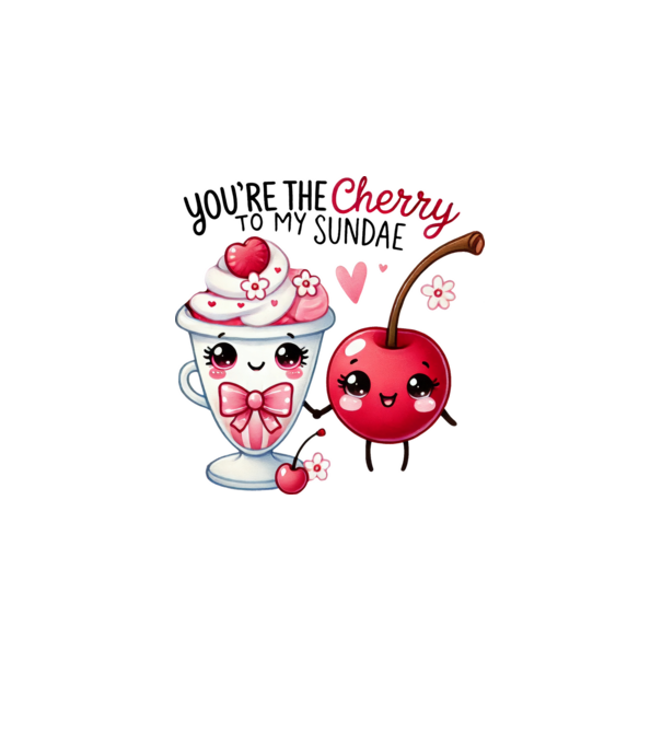 Cherry to my Sunday model alb pe tricou