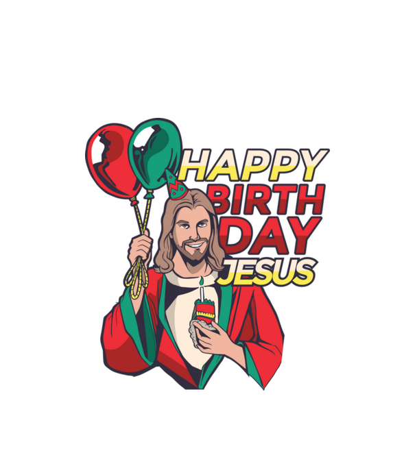 Happy Birtday Jesus! model alb pe tricou