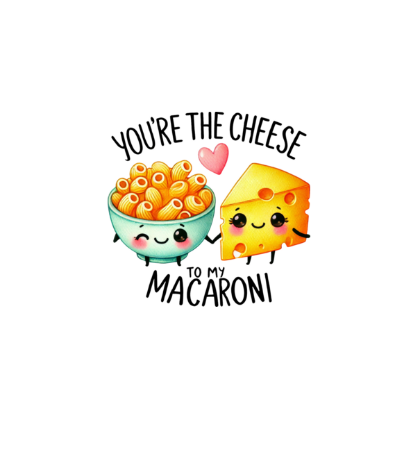 Cheese to my Macaroni model alb pe tricou