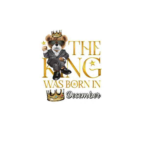 The king was born int DECEMBER model negru pe tricou