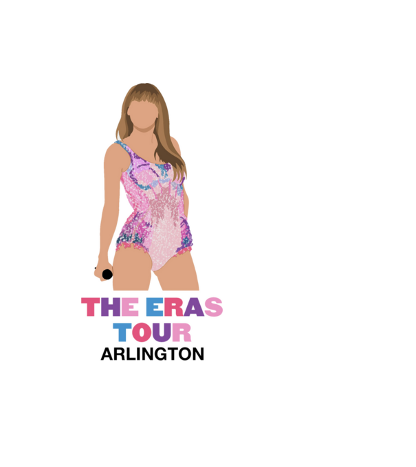 Taylor Swift The Eras Tour Arlington 4 model albastru deschis pe tricou