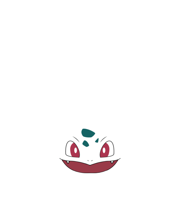 Bulbasaur model alb pe tricou