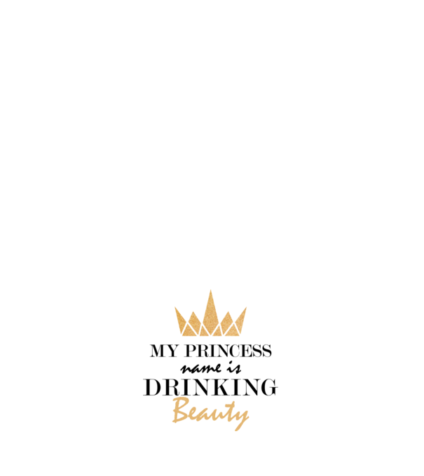 Drinking beauty gold model negru pe tricou