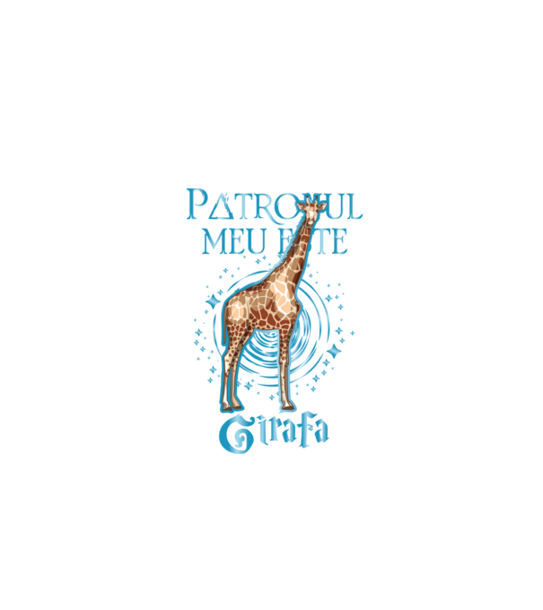 Patronul meu este GIRAFA model negru pe tricou