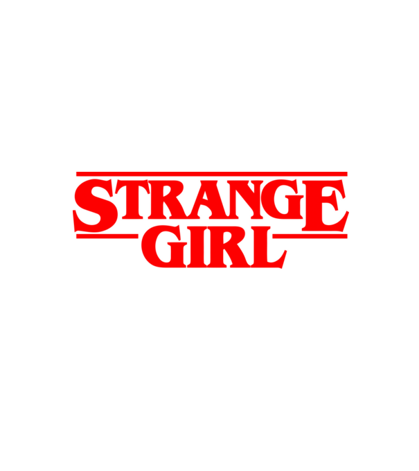 strange girl model negru pe tricou