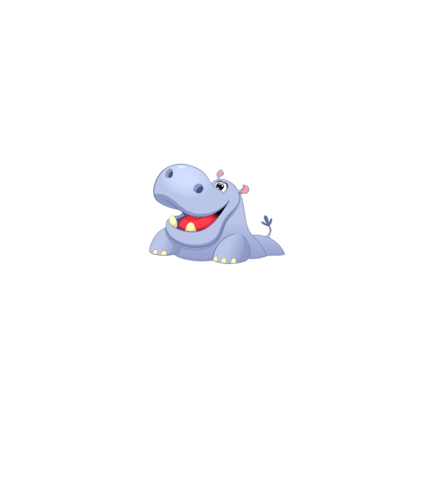 Cute Hippo model negru pe tricou