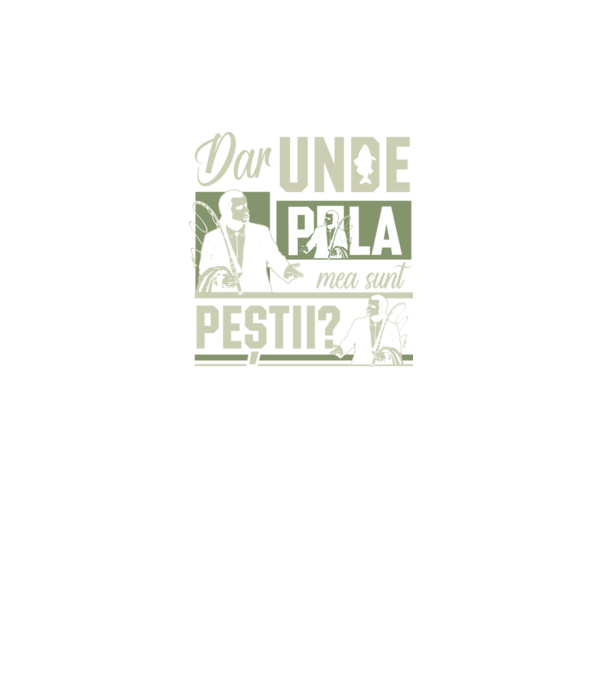 Dar unde p la mea sunt peștii model negru pe tricou