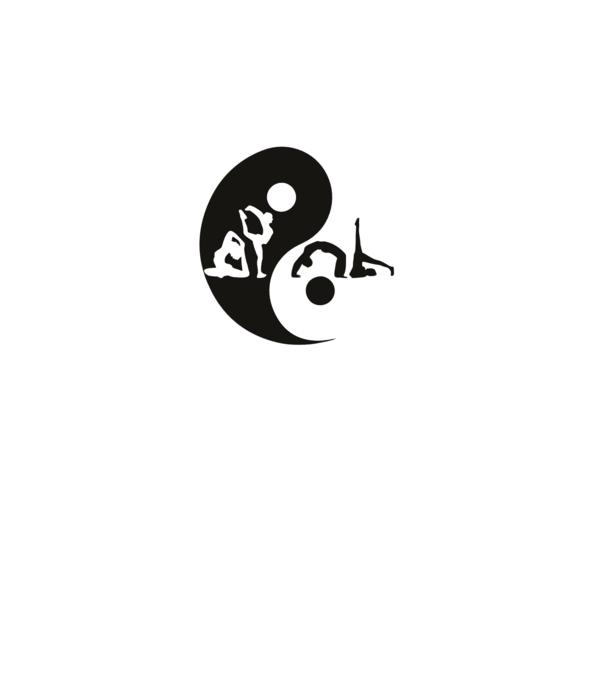 Yoga yin-yang model negru pe tricou
