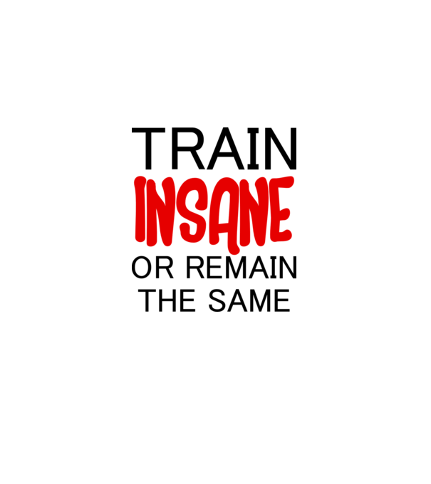 train insane model alb pe tricou