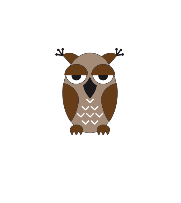 Owl model alb pe tricou