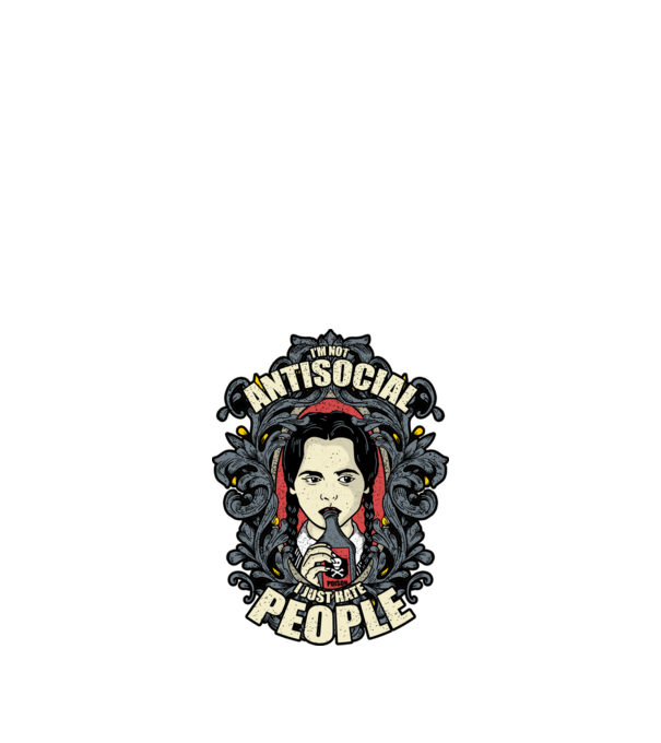 WEDNESDAY - Just hate people model negru pe tricou