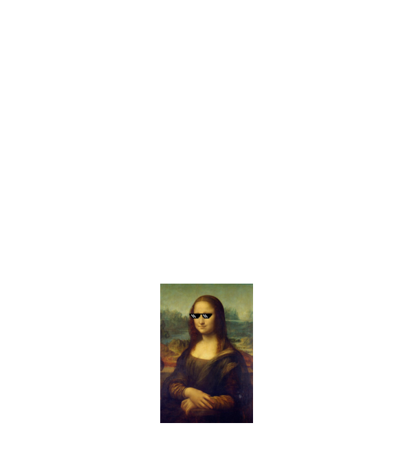 Mona Lisa Deal with it model albastru închis pe tricou