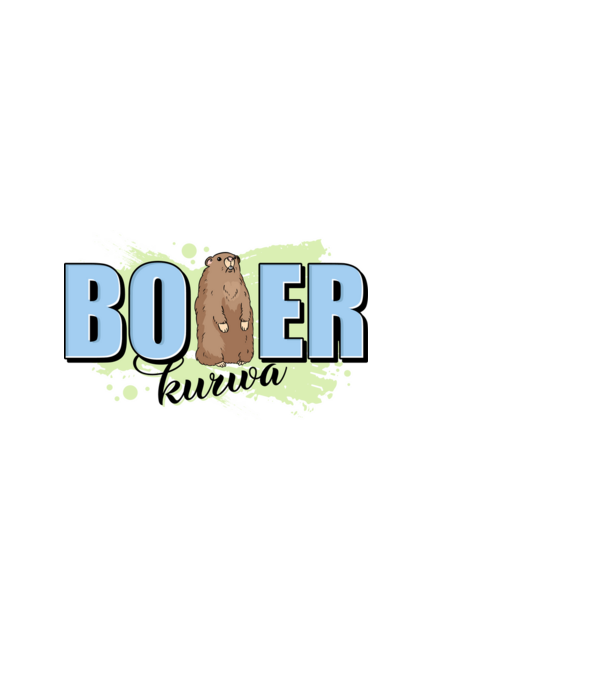 Bober Kurwa model alb pe tricou