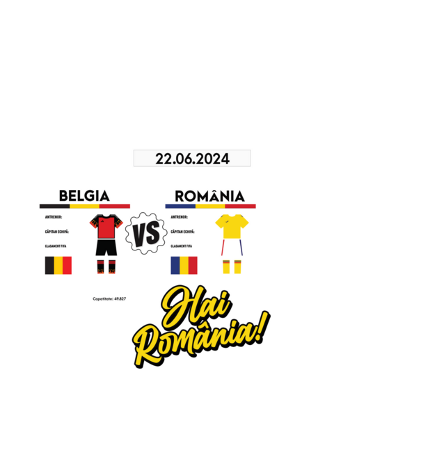 BEL-ROM euro 2024 calendar  model negru pe tricou