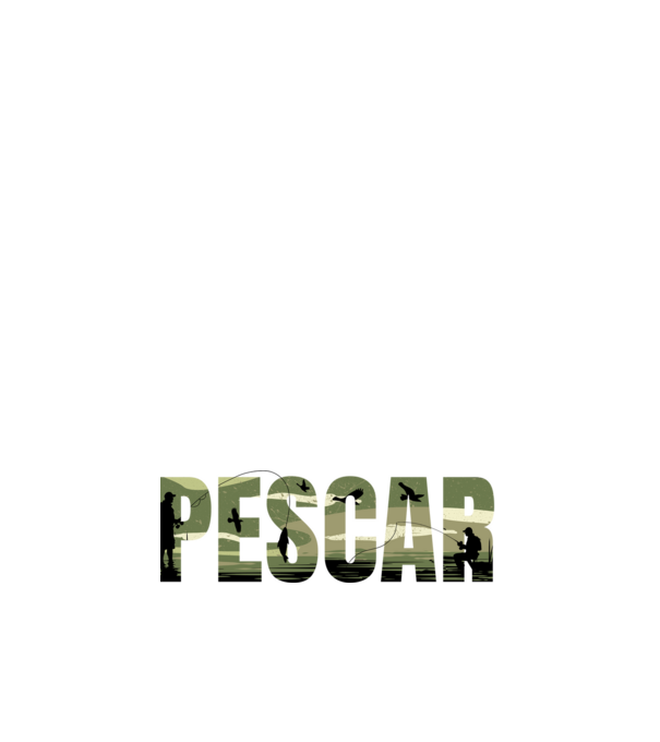 PESCAR model alb pe tricou