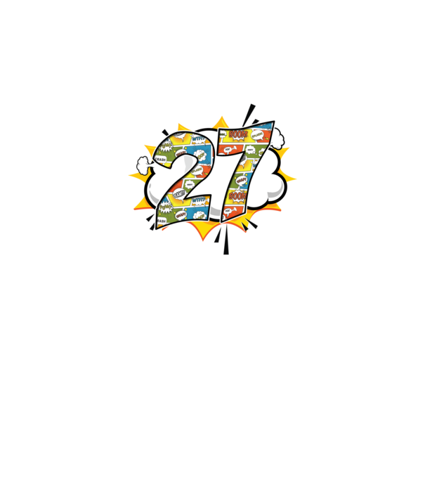 Birthday Comic Number 27 model albastru regal pe tricou