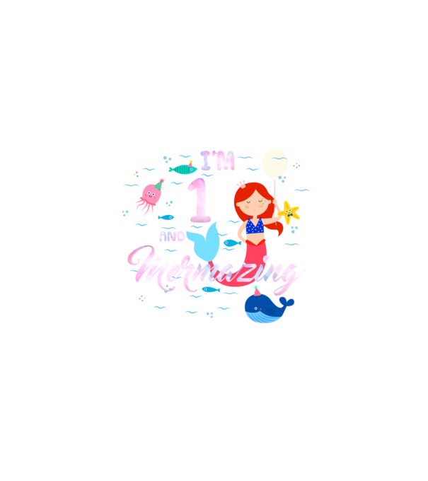 Mermazing Birthday 1 model negru pe tricou