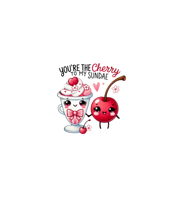 Cherry to my Sunday model alb pe tricou