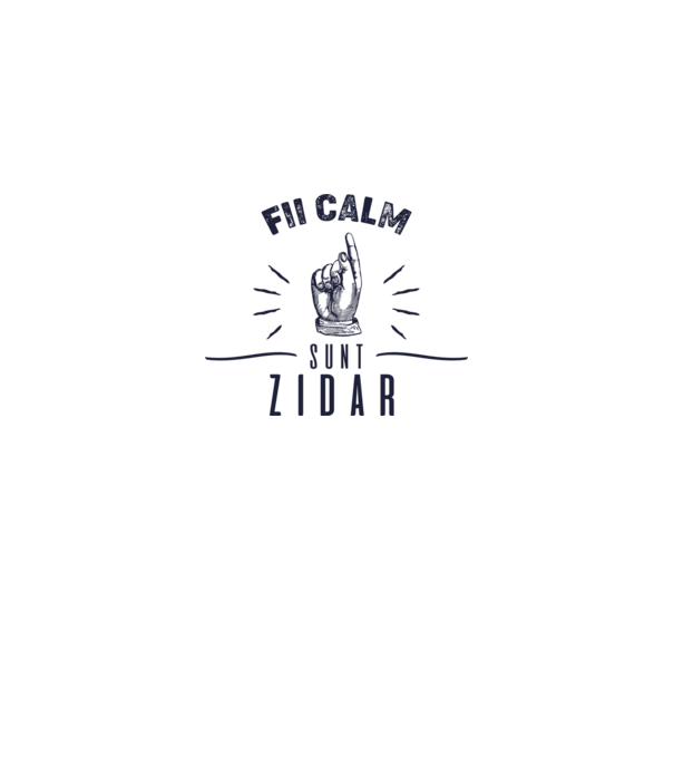 fii calm, sunt zidar model alb pe tricou