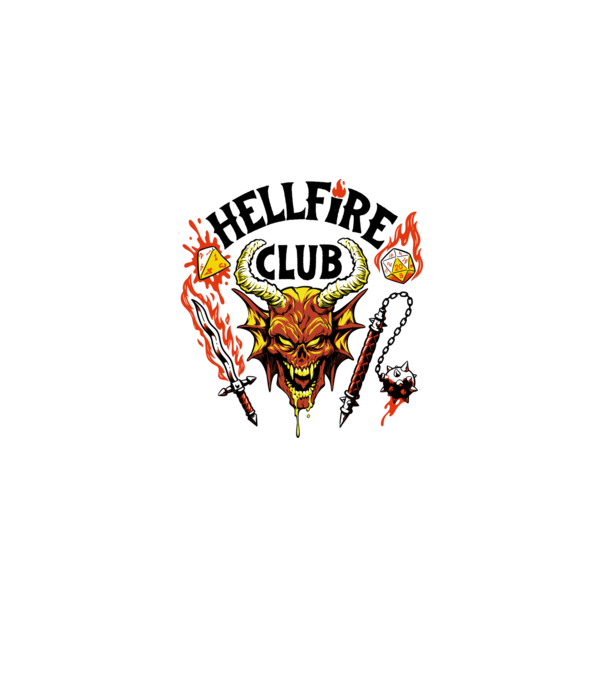 Hellfire ok model alb pe tricou