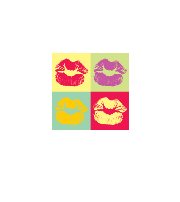 Pop Art Kiss model nisipiu pe tricou