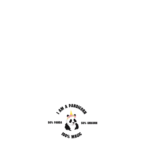 Pandicorn model negru pe tricou
