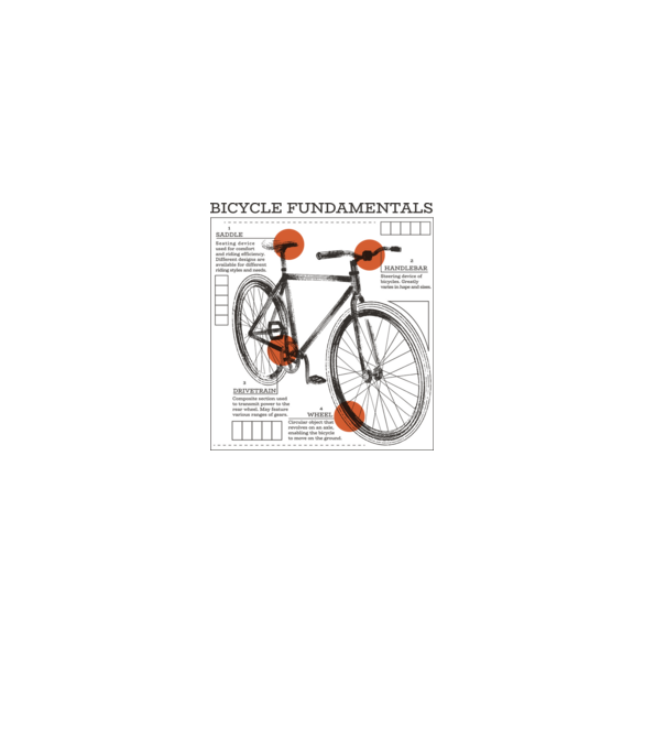 Bicycle fundamentals model gri pe tricou