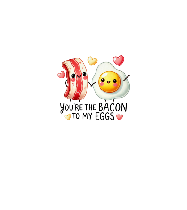 Bacon to my Eggs model alb/roșu pe tricou