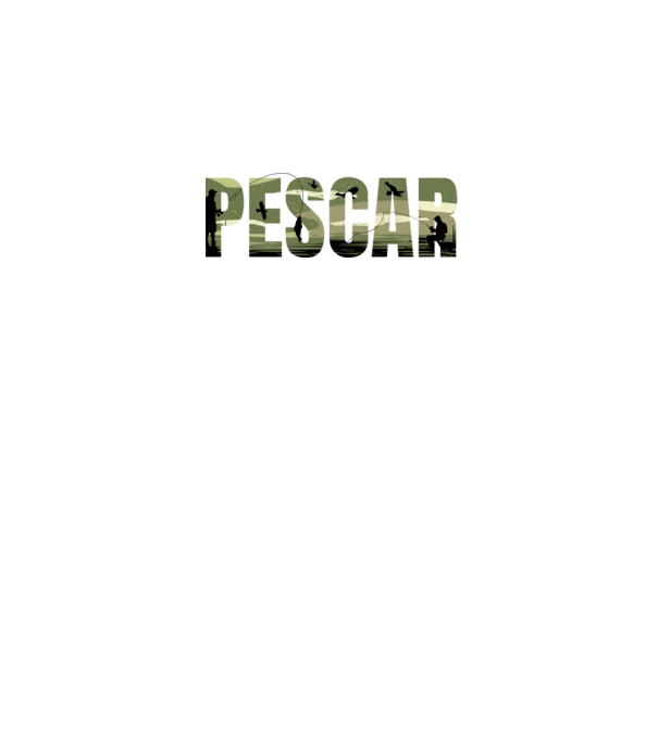 PESCAR model negru pe tricou