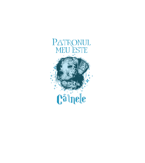 Patronul meu este CÂINELE model negru pe tricou