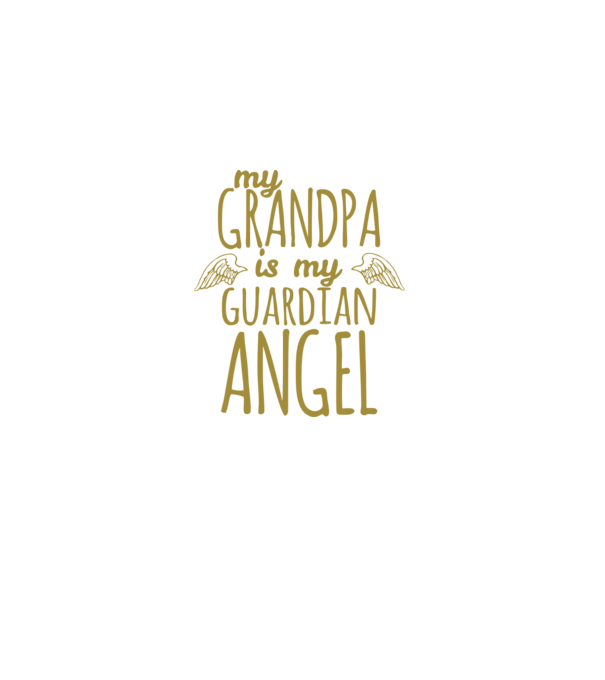 My grandpa is my guardian angel model negru pe tricou