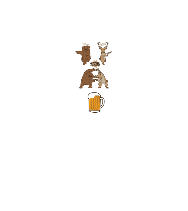 Bear deer beer model gri pe tricou