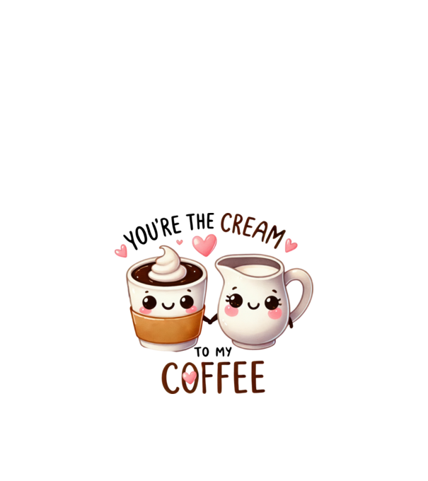 Cream to my Coffee model alb pe tricou
