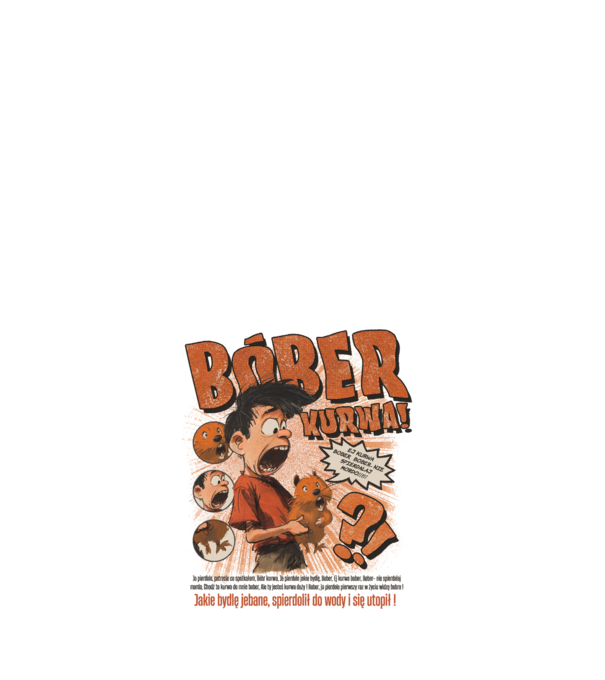 Bobr Kurwa comic model alb pe tricou