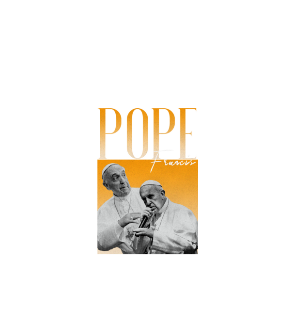 Pope Frances 90s poster model negru pe tricou