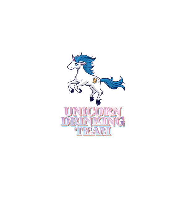 Unicorn drinking team model roz deschis pe tricou