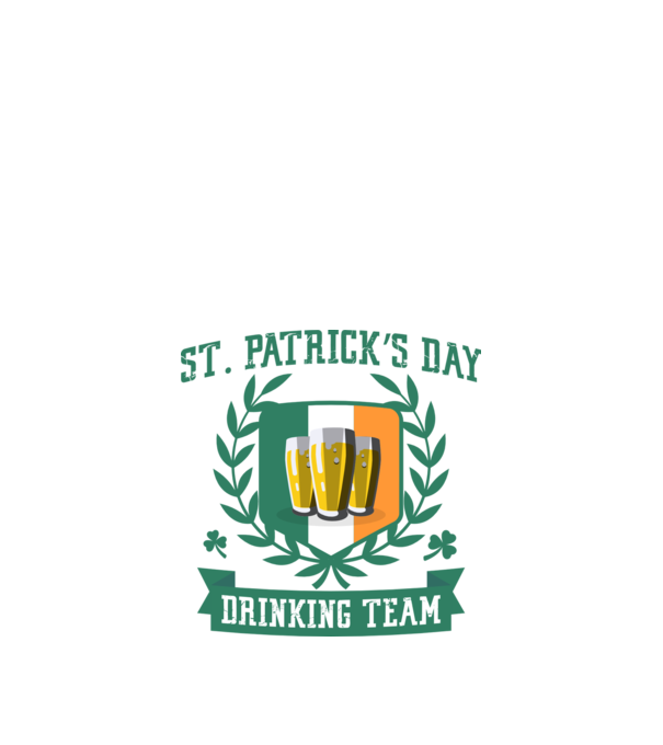 St Patrick Drinking team model alb pe tricou