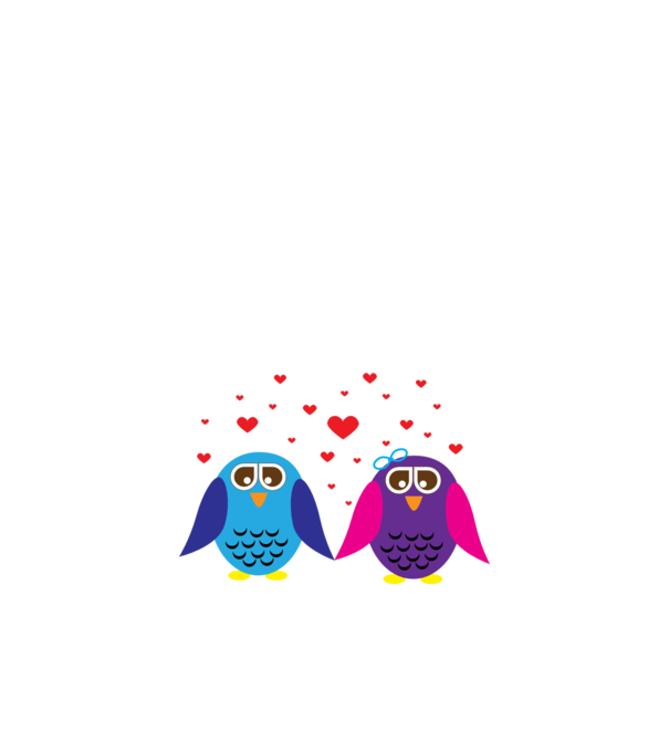 Owl Love model portocaliu pe tricou