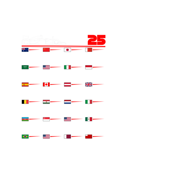 F1 calendar 2025 negru model negru pe tricou
