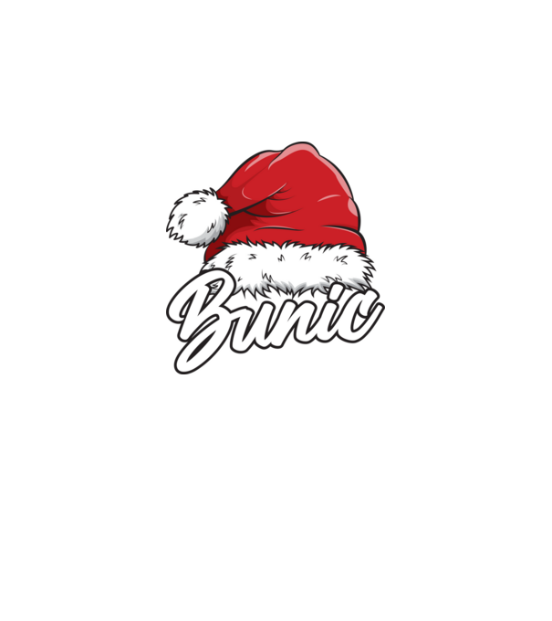 bunic Santa Hat model negru pe tricou