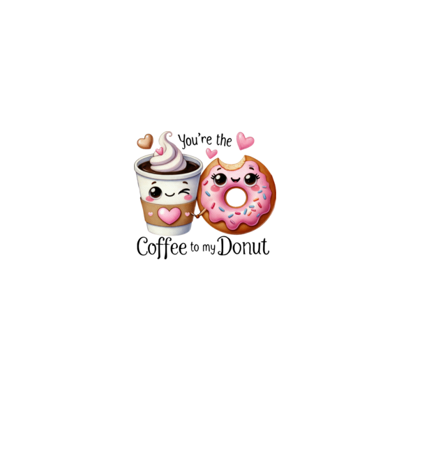 Coffee to my Donut model alb pe tricou