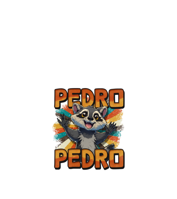 Retro Pedro model negru pe tricou