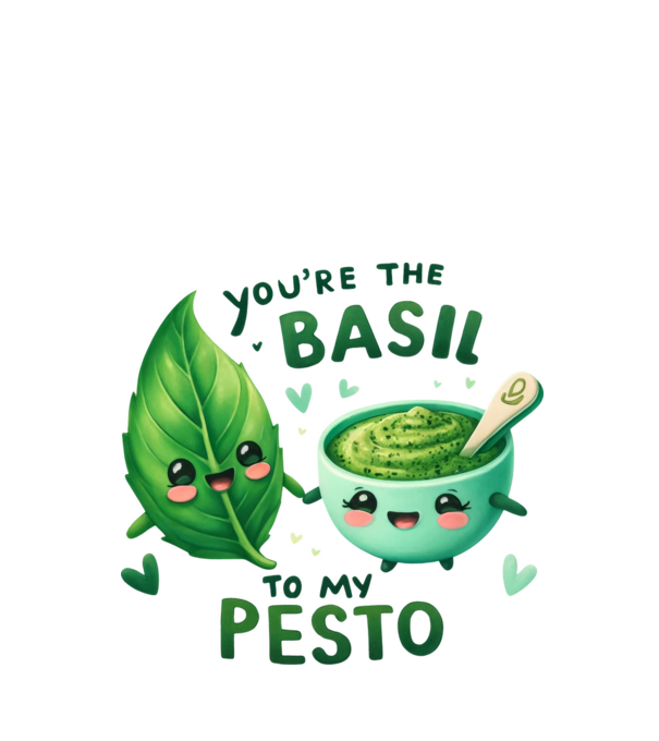 Basil to my Pesto model alb pe tricou
