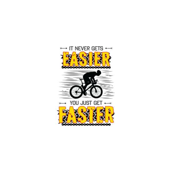 it never gets easier model alb pe tricou