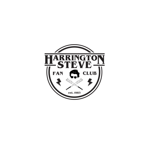 steve harrington fan club est 1983 model alb pe tricou
