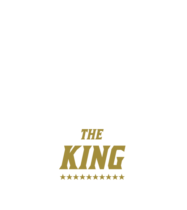 The King model alb pe tricou