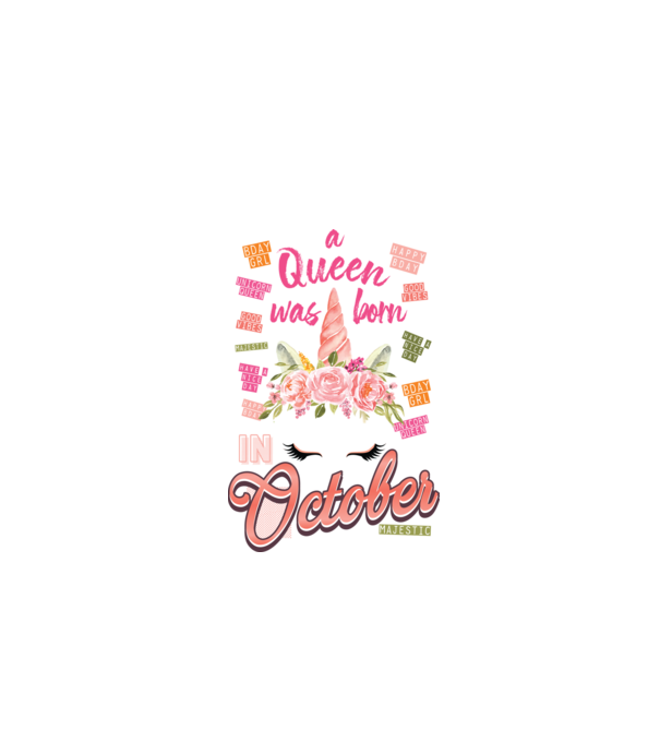 A queen was born in OKTÓBER model alb pe tricou